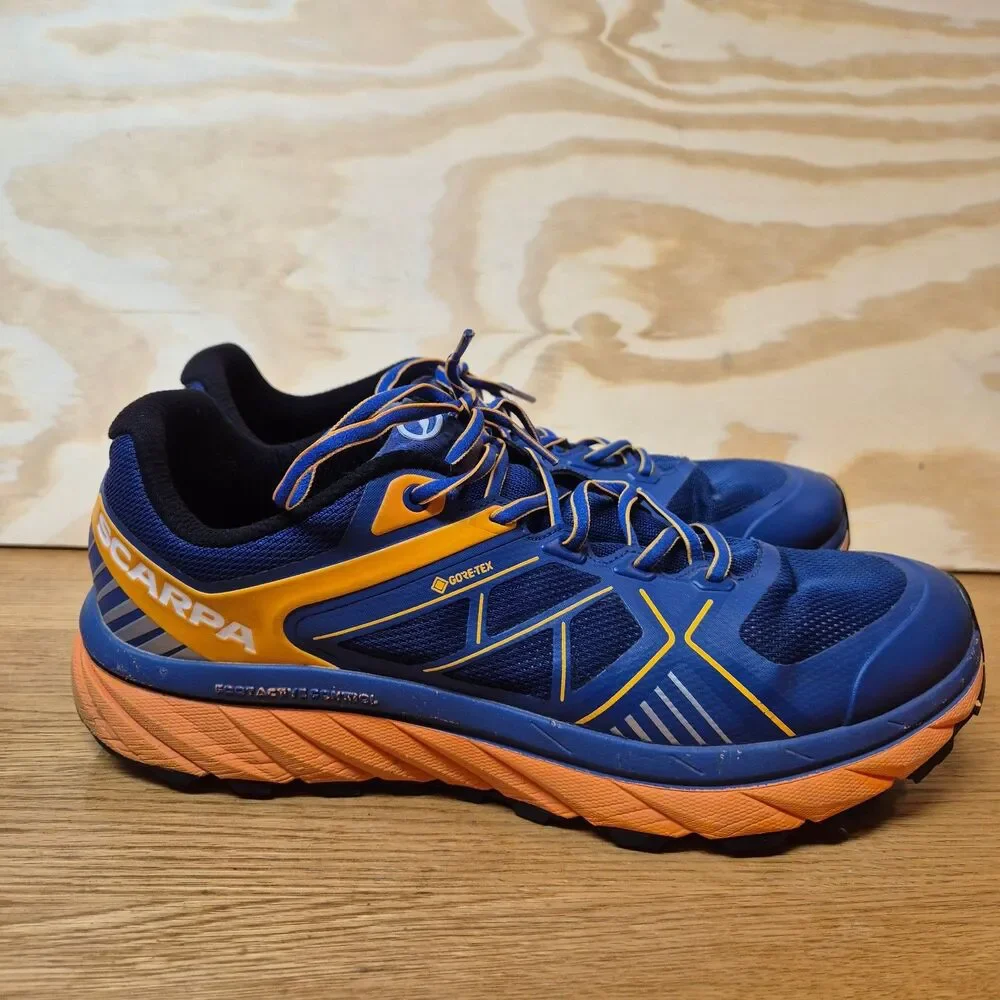 SCARPA Spin Infinity GTX Men's Trail Running Shoes Blue Orange EU 44 US 10